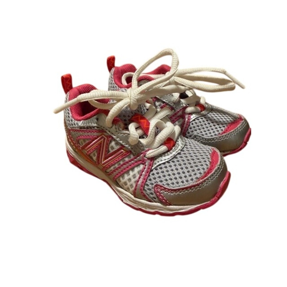 New Balance 696 Kids Silver Pink Running Shoes Sneakers KJ696POI Size 5M